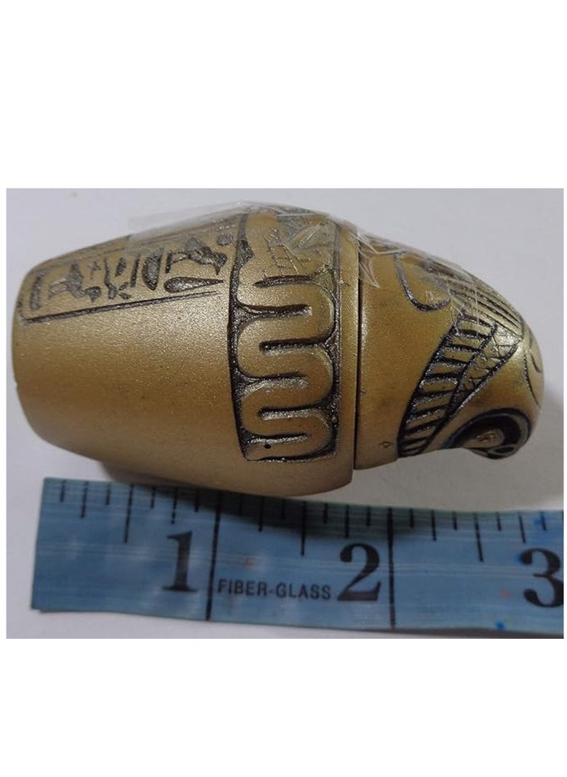 Generic Set Of 4 Jars Egyptian Ancient Canopic  Antique Hieroglyphics Decoration Handmade  - Image 5