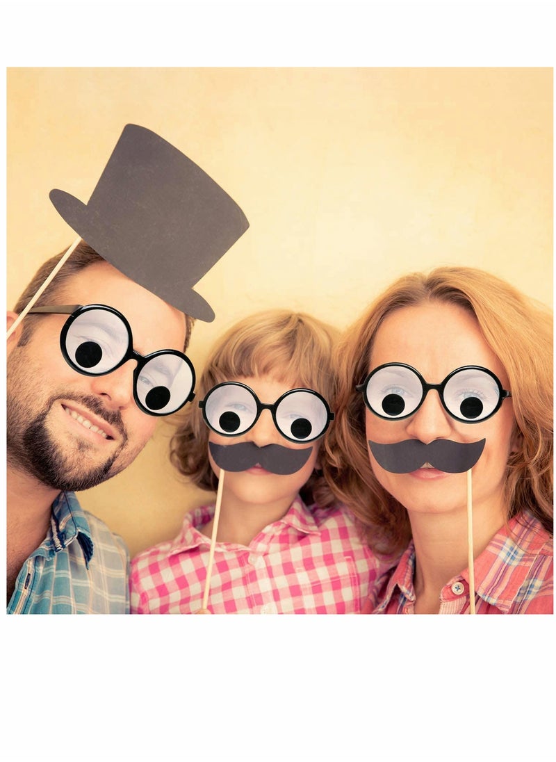 SYOSI - Eyes Glasses Funny Glasses Funny Shaking Costume Eyes Glass Novelty Shades Funny Eyewear Funny Accessories for Party Favor Men Kids 3 Pieces - Image 1