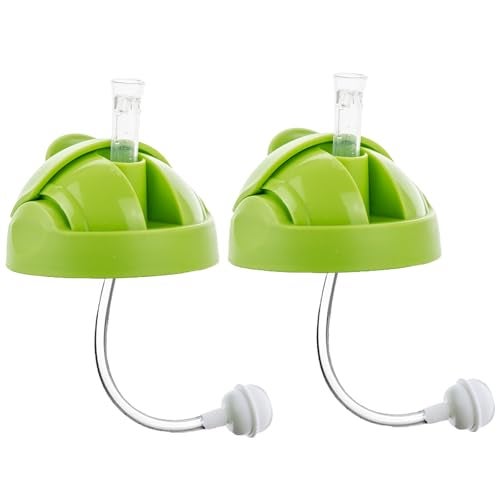 TEITEAI Green Silicone Straw Sippy Cup Lid Compatible with Boon Nursh Bottles, Conversion Straw Top for Boon Nursh Bottles, 2 Count - Image 1