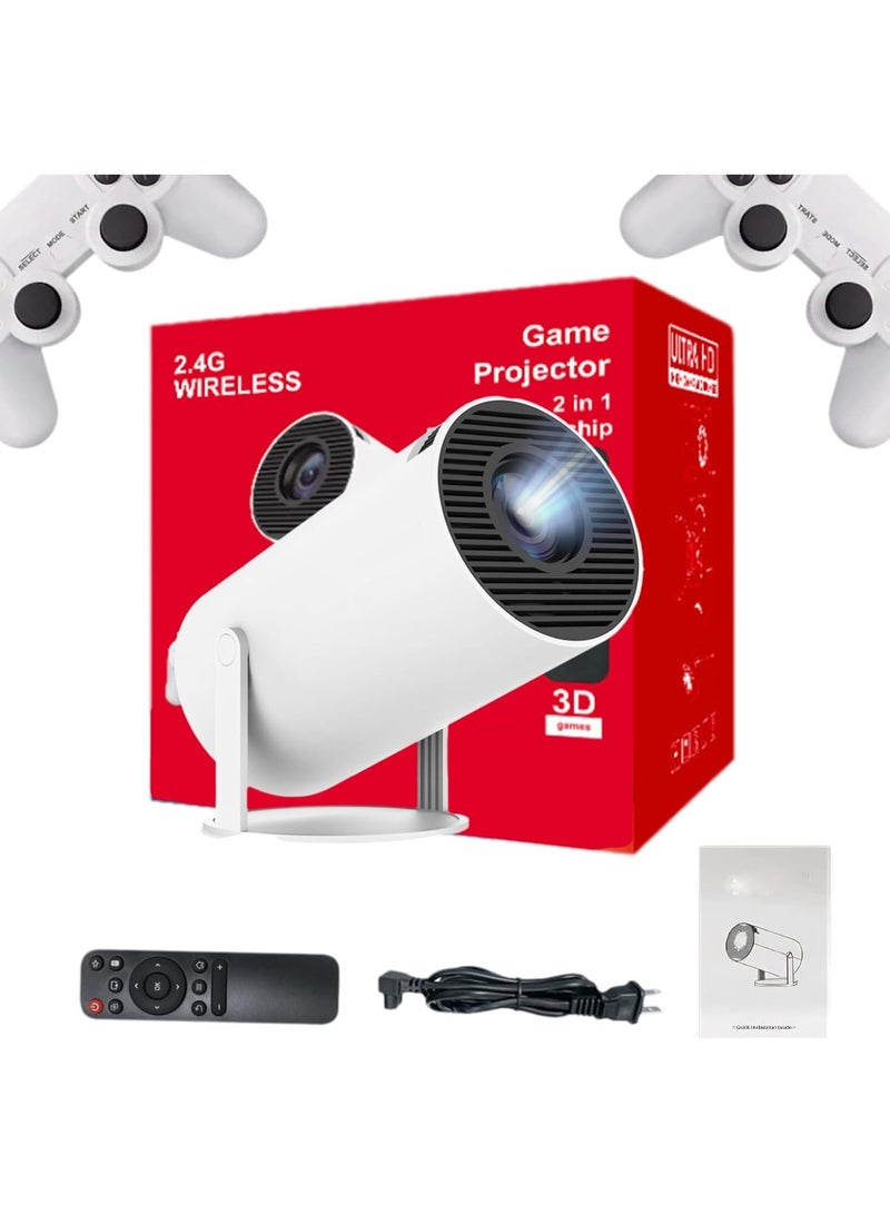 Retro Game Projector with Dual Controllers, 30000+ Built-In Games, Multiple Emulators, Wi-Fi, Bluetooth, HDMI and 720p LED Display - Image 1