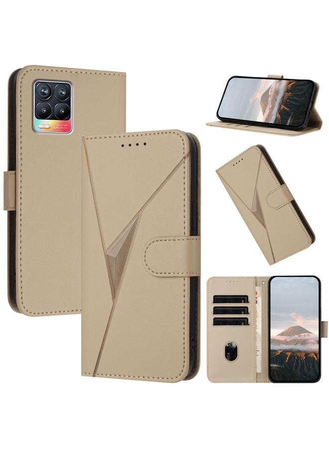 S-TOP Case For Realme 8 Triangle Pattern Buckle Clasp Leather Phone Case - Image 1