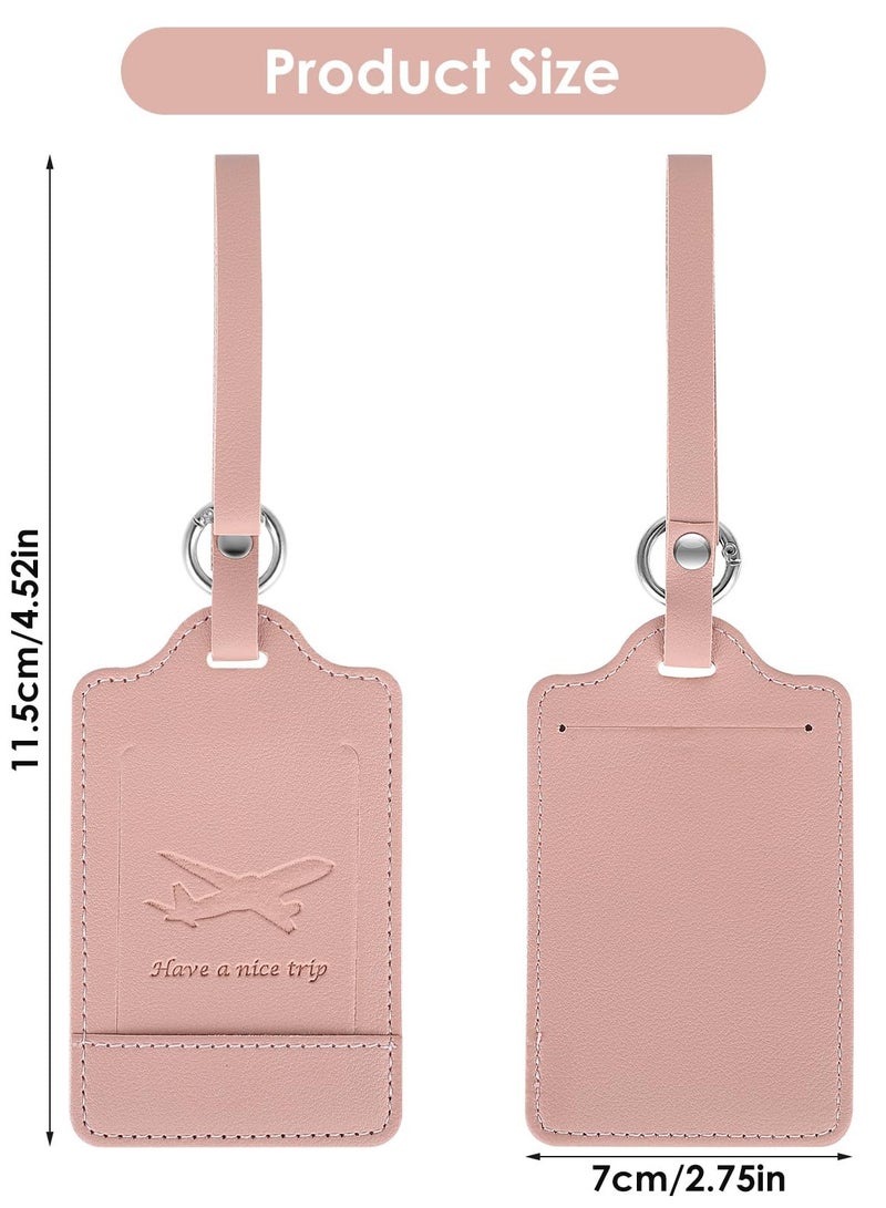 4 Pack Luggage Tags with Address Labels for Travel and Business Trips PU Suitcase Tags for Handbags and Backpacks - Image 4