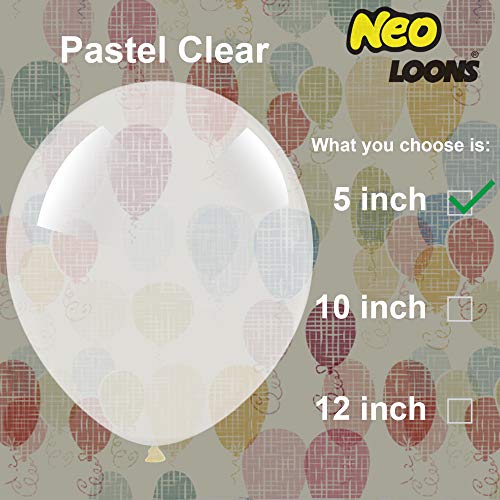 Neo LOONS 100 pcs 5 Pastel Clear Premium Latex Balloons Great for Kids Adult Birthdays Weddings Receptions Baby Showers Water Fights or Any Celebration - Image 5