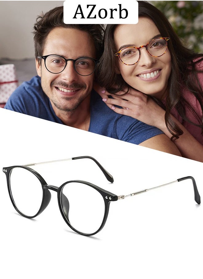 AZorb Blue Light Glasses for Women Men Round Lightweight Eyeglasses Oval Eyewear Glasses Anti Blue Light Blocking Eye Glasses for Reading Gaming Computer Anti Radiation UV Ladies Eyeglass Clear  - Image 1