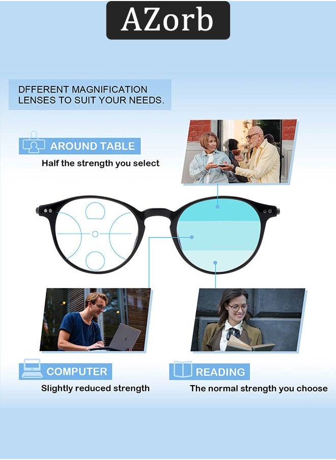 AZorb Blue Light Glasses for Women Men Round Lightweight Eyeglasses Oval Eyewear Glasses Anti Blue Light Blocking Eye Glasses for Reading Gaming Computer Anti Radiation UV Ladies Eyeglass Clear  - Image 2