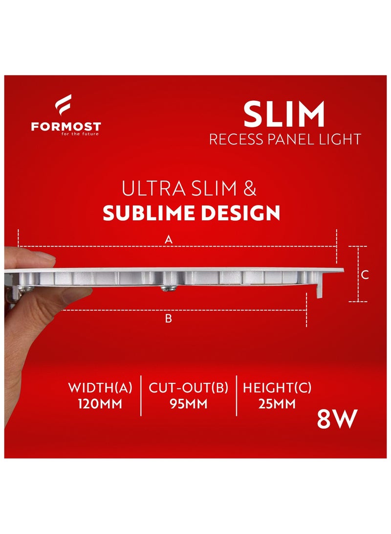 FORMOST FORMOST LED Slim Panel Light Round 8W | LED Ceiling Light | Long Lifespan | Over Heat Protection | Pack of 4  - Image 4