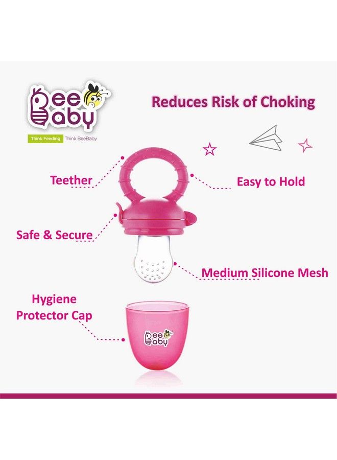 Beebaby Fruttino Silicone Food & Fruit Nibbler For Babies Fruit Feeder Pacifier Bpa Free Fruttino Pink) - Image 4