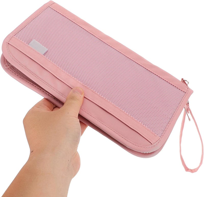 Travel Document Organizer Rfid Passport Holder Card Storage Bag Small Travel Wallet for Women and Men, Multifunctional Portable Credit Card Organizer for Secure Trip Use, Pink - Image 4
