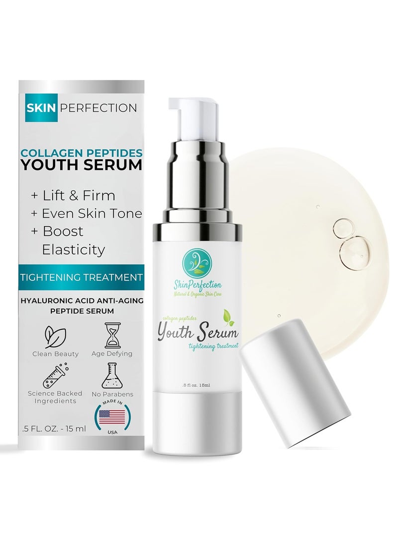 Skin Perfection Skin Perfection Youth Serum Collagen Peptide Booster Anti-aging Tightening Treatment Hyaluronic Acid Relistase Matrixyl 3000 Regu Age Syn-coll Teprenone Homeostatine Spin Trap .5 Oz 