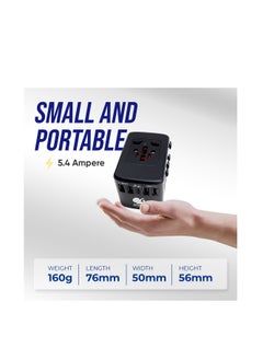CAROSKI Universal Travel Adapter Power Charger 5.4A with Type-C PD 45W Quick Charging Adaptor  - Image 2