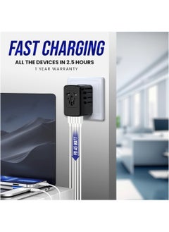 CAROSKI Universal Travel Adapter Power Charger 5.4A with Type-C PD 45W Quick Charging Adaptor  - Image 4