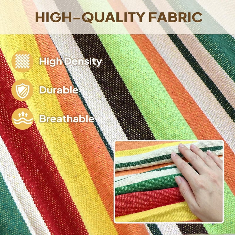 Anyoo Garden Cotton Hammock Comfortable Fabric Hammock with Tree Straps for Hanging Durable Hammock Up to 450lbs Portable Hammock with Travel Bag,Perfect for Camping Outdoor/Indoor Patio Backyard - Image 3