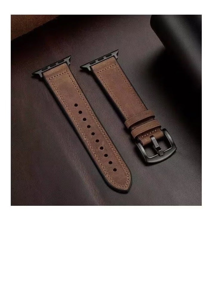 Premium Leather Apple Watch Strap Compatible with Apple Watch Band 38mm 40mm 41mm 42mm 44mm 45mm 49mm  ola Leather Bracelet for iWatch Ultra 2/Ultra Series 9/8/7/6/5/4/3/2/1/SE/SE2 Women Men - Image 4