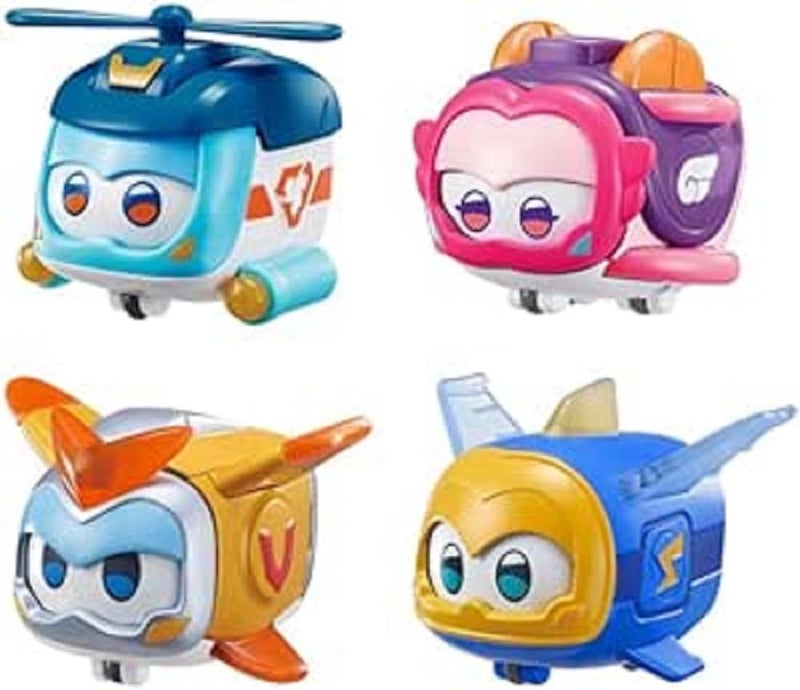 Super Wings Super Pets 4Pack Collection Jerome Golden Boy Shine Ellie Vehicle Action Figure with Light Effect and Mutiple Emotion Expressions Gifts for Kids Age 3 - Image 3