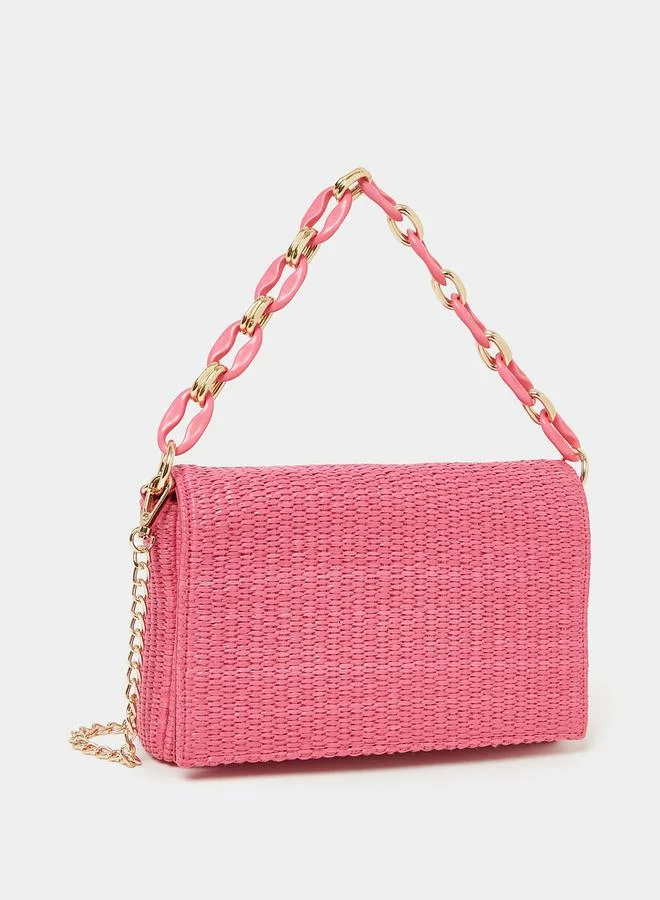 ستايلي Straw Chain Link Clutch Bag