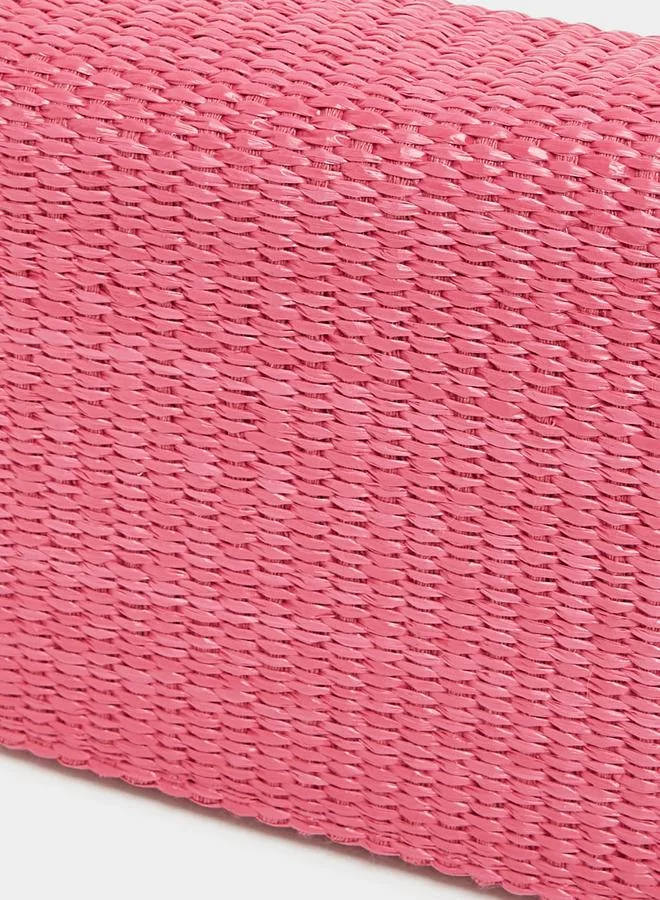 ستايلي Straw Chain Link Clutch Bag