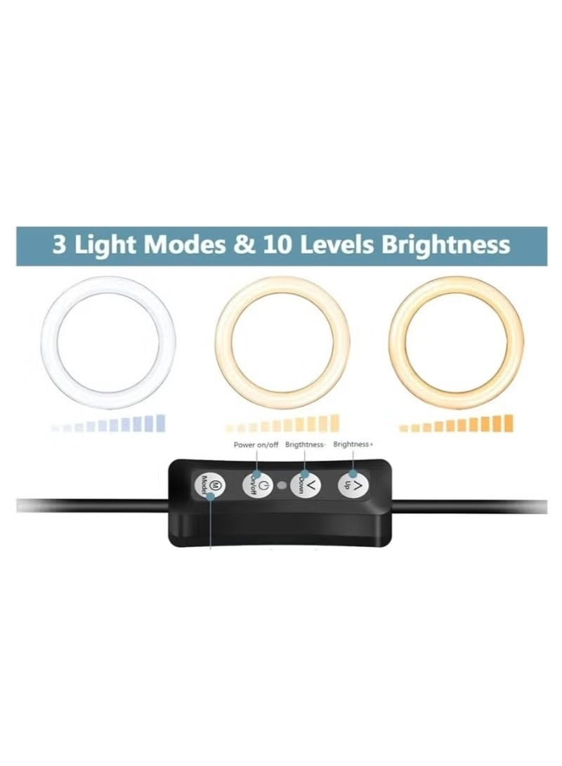 Flux 10‑Inch LED Ring Light Kit with 50‑Inch Extendable Tripod Stand – Dimmable Circle Light with Universal Phone Holder for Live Streaming, Makeup, YouTube, TikTok & Content Creation - Image 4