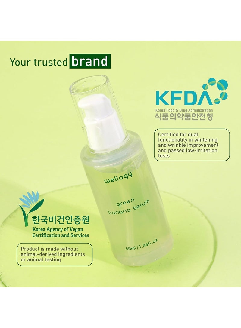 Wellogy Korean Vitamin C Serum with Niacinamide and Green Banana Extract | Korean Glass Skin, Face moisturizer, Korean Skincare, Vegan, Lightweight Formula, Natural Color | 40ml - Image 3