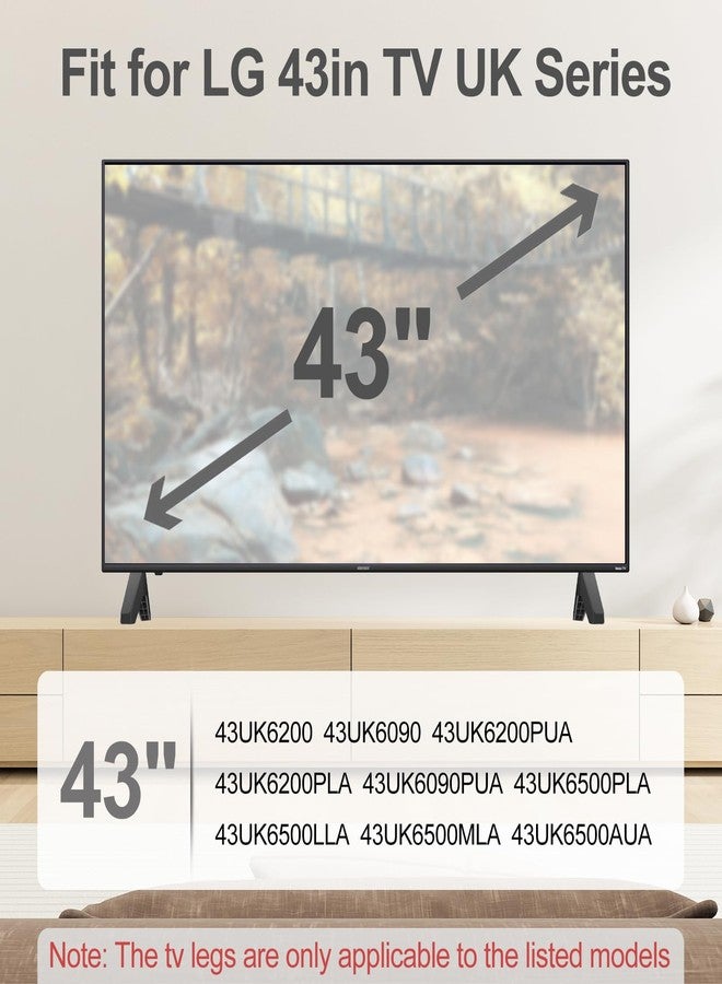 Varghesyla أرجل تلفزيون لـ LG 43 بوصة سلسلة المملكة المتحدة، متوافقة مع قاعدة استبدال حامل تلفزيون LG 43UK6200 43UK6090 43UK6200PUA 43UK6200PLA 43UK6090PUA 43UK6500PLA 43UK6500LLA 43UK6500MLA 43UK6500AUA مع البراغي - Image 3