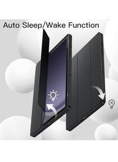 YoYoTech Samsung Galaxy Tab A9 Plus 11 Inch 2023 Model with Pencil Holder Slim Tablet Cover with Soft Back Auto Wake Sleep Function Black  - Image 3
