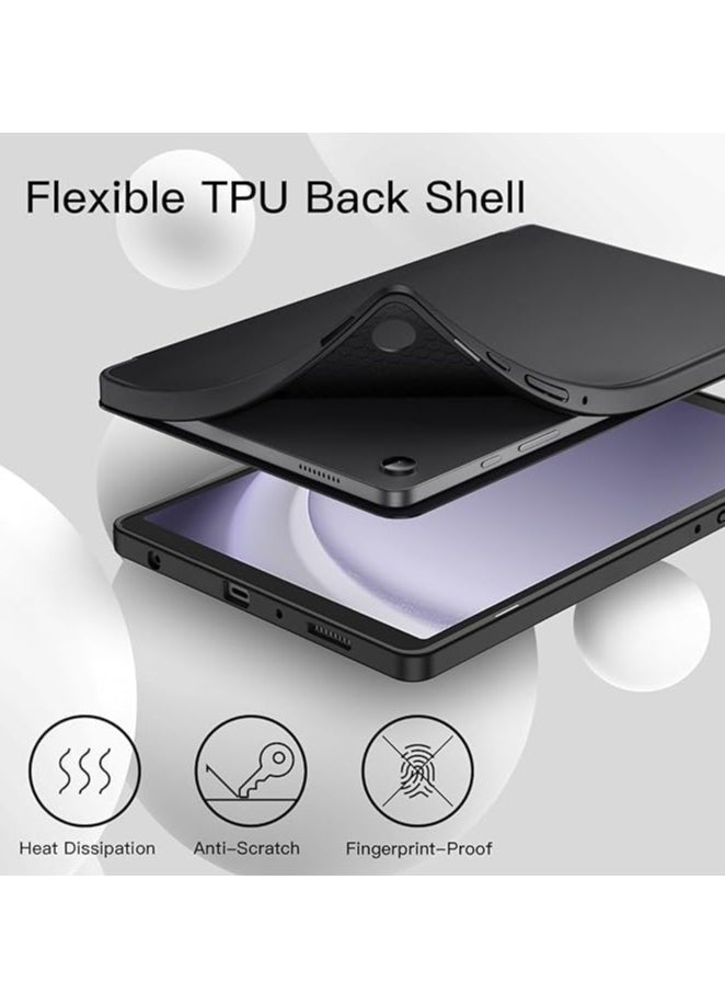 YoYoTech - Samsung Galaxy Tab A9 Plus 11 Inch 2023 Model with Pencil Holder Slim Tablet Cover with Soft Back Auto Wake Sleep Function Black - Image 1