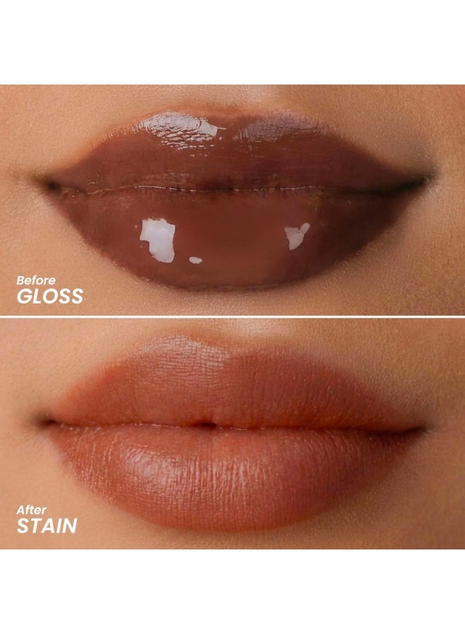 LAMIOR Hydrating Lip Gloss Stain, 2-in-1 Ultra Glossy Shine & Long-Lasting | Lip Tint, Non-Sticky Lightweight High Pigment, Peptide, Astaxanthin & Kakadu Plum Infused, Vegan Cruelty Free(Honey Dew) - Image 3