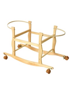 BABYCARA 2 in 1 Infant Wicker Moses Basket Waffle Bedding Cot and  Rocking Stand with Wheels For Newborn  - Image 3