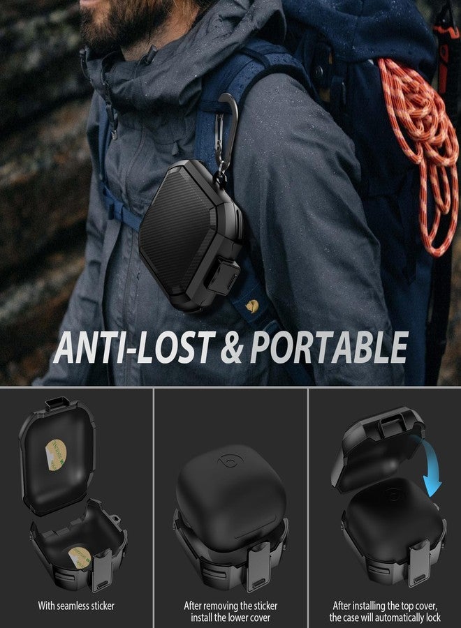 AIRSPO Powerbeats Pro Case, Power Beats Pro Case Cover with Lock Military Hard Shell Carbon Fiber Black Protective Cover for Powerbeats Pro Wireless Earbuds Case, Black - Image 5