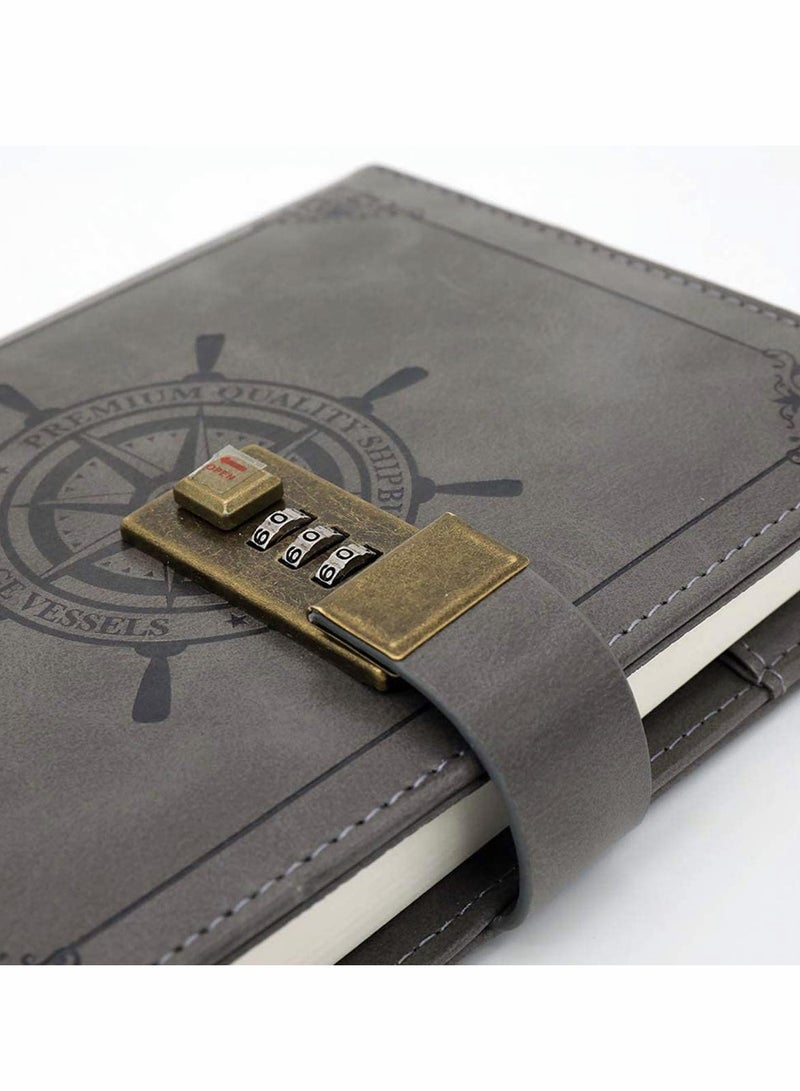 B6 Leather Journal with Lock - DELFINO Leather Bound Notebook, Unlined Writing Journal for Men & Women, Perfect for Poetry & Creative Writing - Image 5