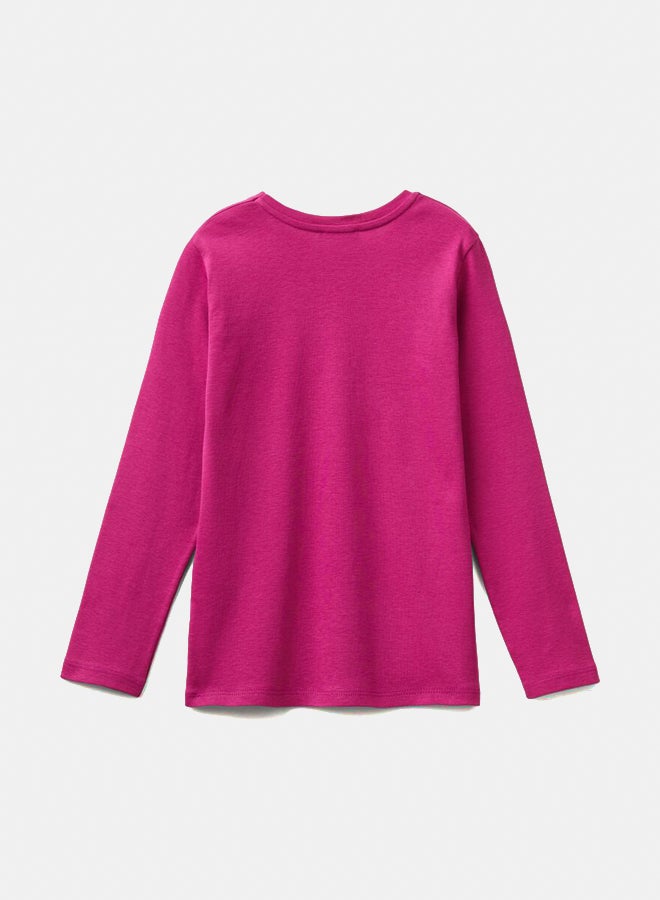 Benetton Girls Long Sleeve Crew Neck T-Shirt - Image 2