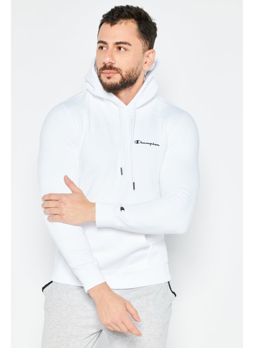 Champion Men Sportswear Fit Hooded Long Sleeve Outdoor Sweatshirt, White  - Image 1