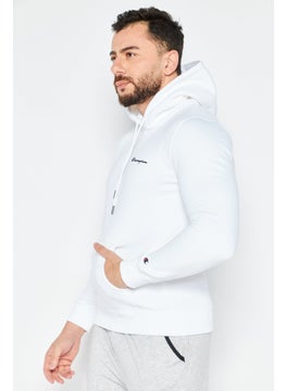 Champion Men Sportswear Fit Hooded Long Sleeve Outdoor Sweatshirt, White  - Image 3