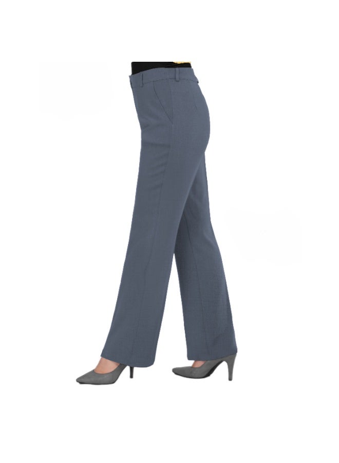 Smoky Egypt High Waist Straight Leg Pants with Side Pockets -Gray - Image 2