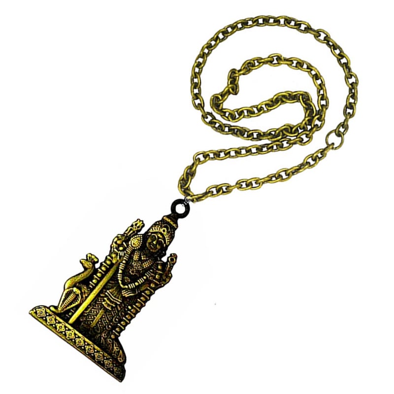 AFH Lord Murugan Kartikeya Tamil Om VEL Bronze Idol Religious Dcor Car Hanging Ornament - Image 2