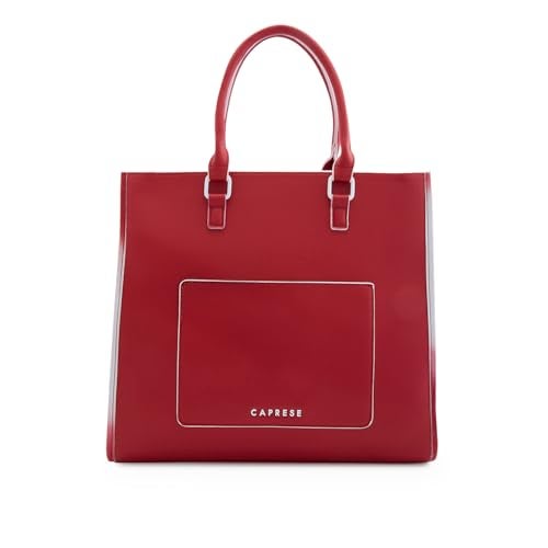 Caprese Vivian Tote Medium Red Bag for Women|Adjustable & Detachable, Stylish, Durable, Multi-Compartment Design for Work, Travel, Shopping with Back Zip| Large Capacity, Comfortable Straps. - Image 1