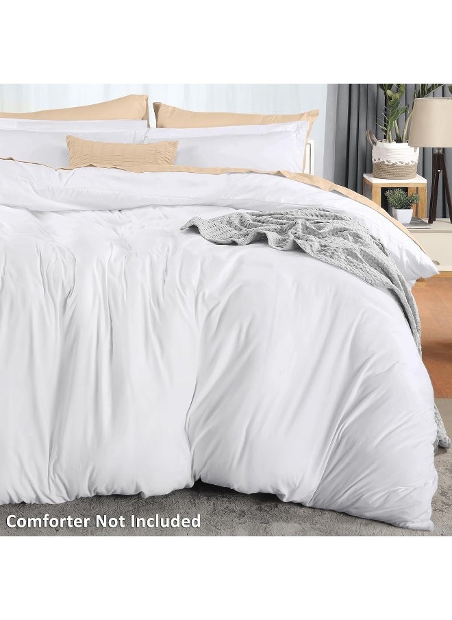 Utopia Bedding Duvet Cover Queen Size Set - 1 Duvet Cover With 2 Pillow Shams - 3 Pieces Comforter Cover With Zipper Closure - Ultra Soft Brushed Microfiber, 90 X 90 Inches (Queen, White)  - Image 3