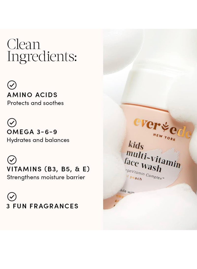 Evereden Evereden Kids Face Wash: Cool Peach, 3.4 fl oz. | Cute Terry Spa & Makeup Headband | Gentle Kids Skin Care | Non-toxic and Safe Ingredients for Sensitive Skin | Multi-Vitamin Skin Care for Kids  - Image 2