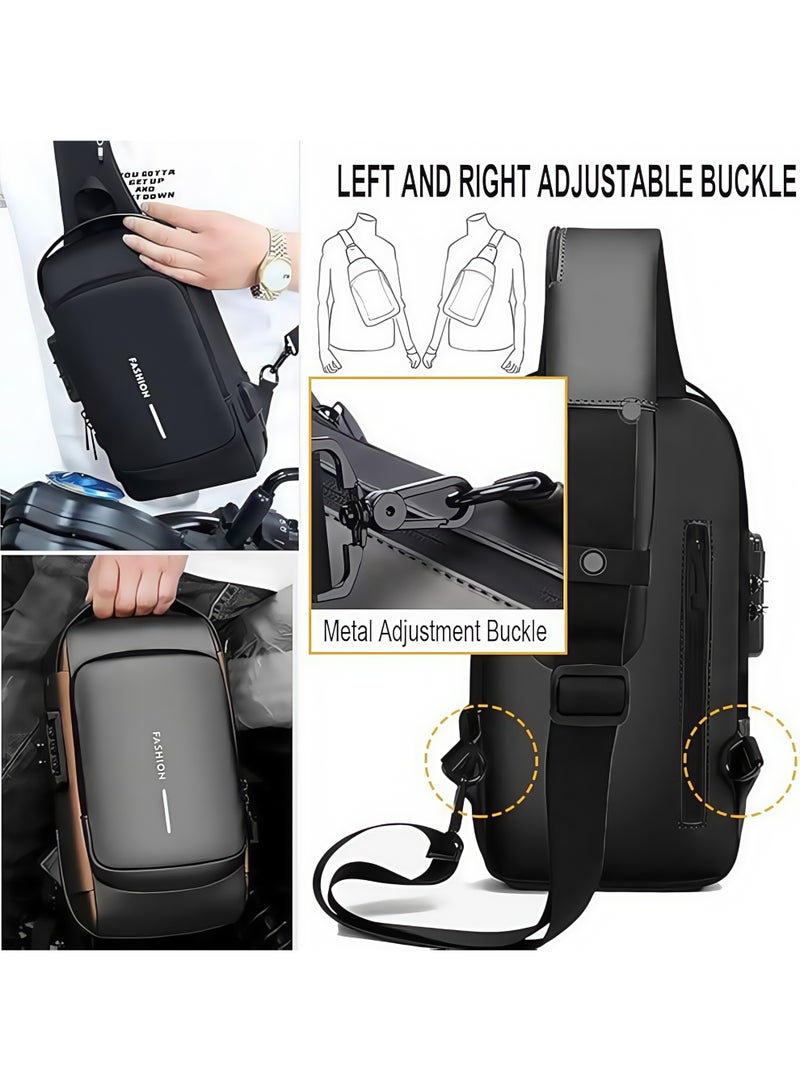 FASHION Crossbody Bag Small Shoulder Backpack for Men Waterproof Slim Chest Bags Casual Daypack for Travel Cycling - Image 4