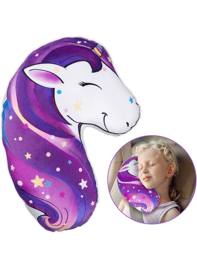 FIODAY Seat Belt Cover Pad for Kids Unicorn Seatbelt Pillow Soft Seat Belt Cover Car Pillow Toddler Travel Seat Strap Pad Neck Support for Girls Boys - Image 1