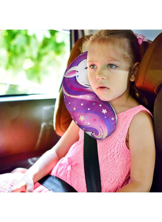 FIODAY Seat Belt Cover Pad for Kids Unicorn Seatbelt Pillow Soft Seat Belt Cover Car Pillow Toddler Travel Seat Strap Pad Neck Support for Girls Boys - Image 2