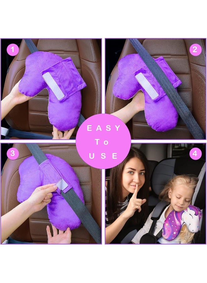 FIODAY Seat Belt Cover Pad for Kids Unicorn Seatbelt Pillow Soft Seat Belt Cover Car Pillow Toddler Travel Seat Strap Pad Neck Support for Girls Boys - Image 4