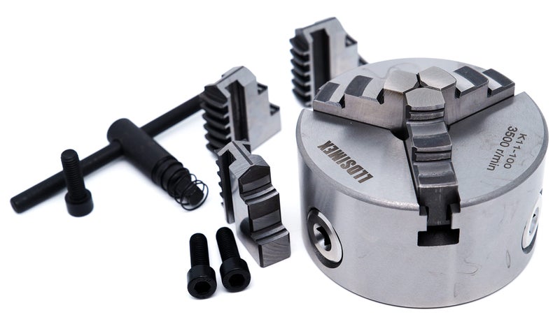 LLDSIMEX K11-100 Chuck 3 Jaw Self-Centering Lathe Chuck 4"/100mm With Internal and External 2 Set Jaws - Image 1