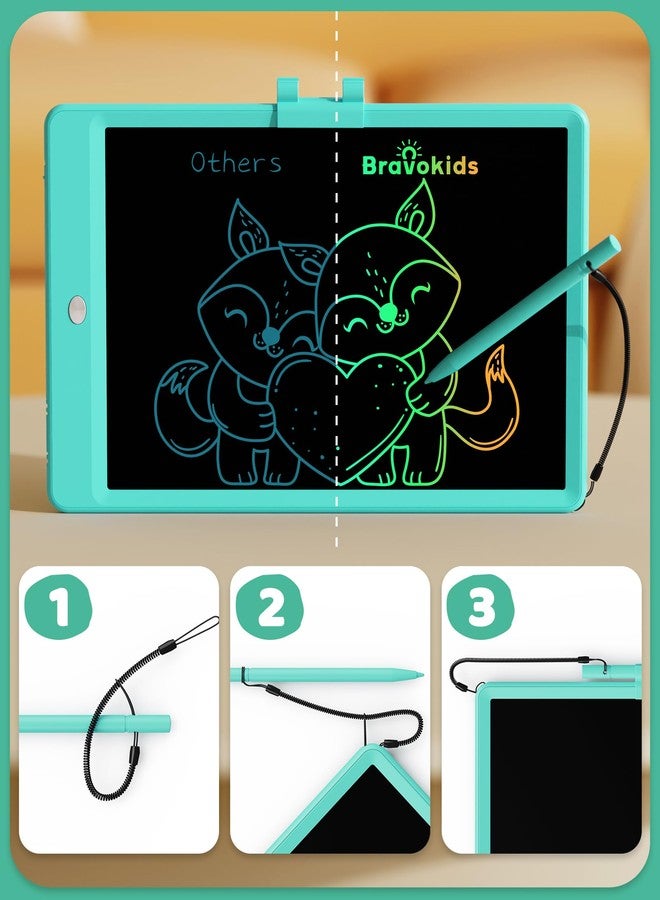 Bravokids 10 Inch LCD Writing Tablet for 3 Year Olds - Electronic Drawing Pad and Doodle Board as Educational Birthday Gifts for Girls and Boys (Green) - Image 2