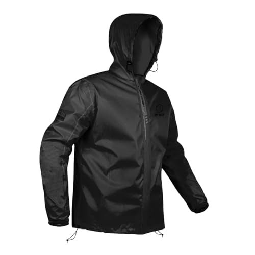 Rynox Unisex Adult H2Go Pro 3 Rain Standard Length Jacket I 15000mm Waterproof Nylon Shell | Motorcycle Riding Rain Jacket | Heat Sealed Seams | Drycore WR Zippers - Black, 5XL - Image 1