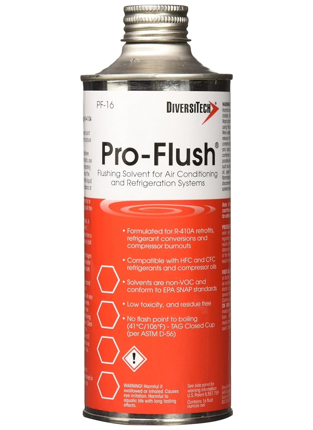 Diversitech Diversitech PF16 Pro Flush Flushing Solvent for Air Conditioning and Refrigeration Systems EPA SNAP Compliant 16 oz Clear  - Image 1