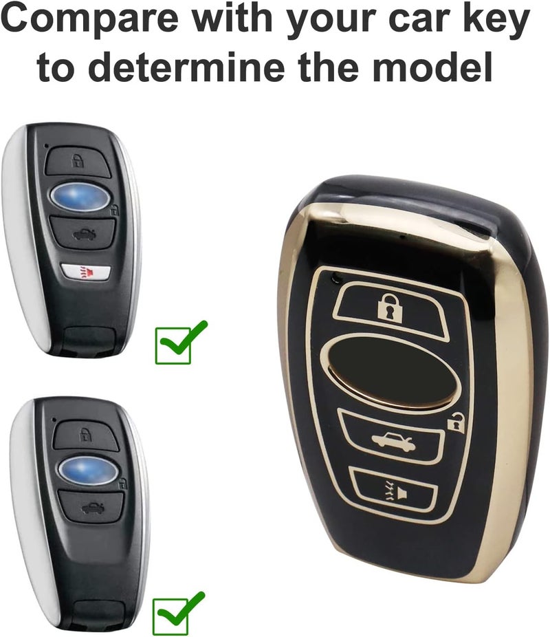 Elegananccy Subaru Key Fob Cover with Keychain - Black - Image 2