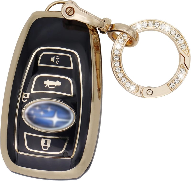 Elegananccy Subaru Key Fob Cover with Keychain - Black - Image 1