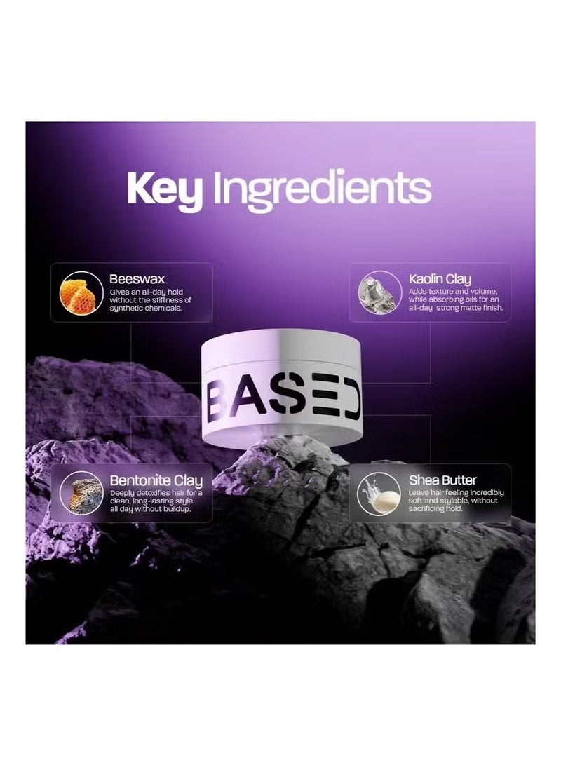 Based Hair Clay for Men, Premium Hair Clay with Strong Hold, Texturizing Finish, & Zero Shine, Styling Clay for Medium, Thick, Straight, or Wavy Hair, Santal Sandalwood Fragrance (3oz Pack of 1) - Image 5