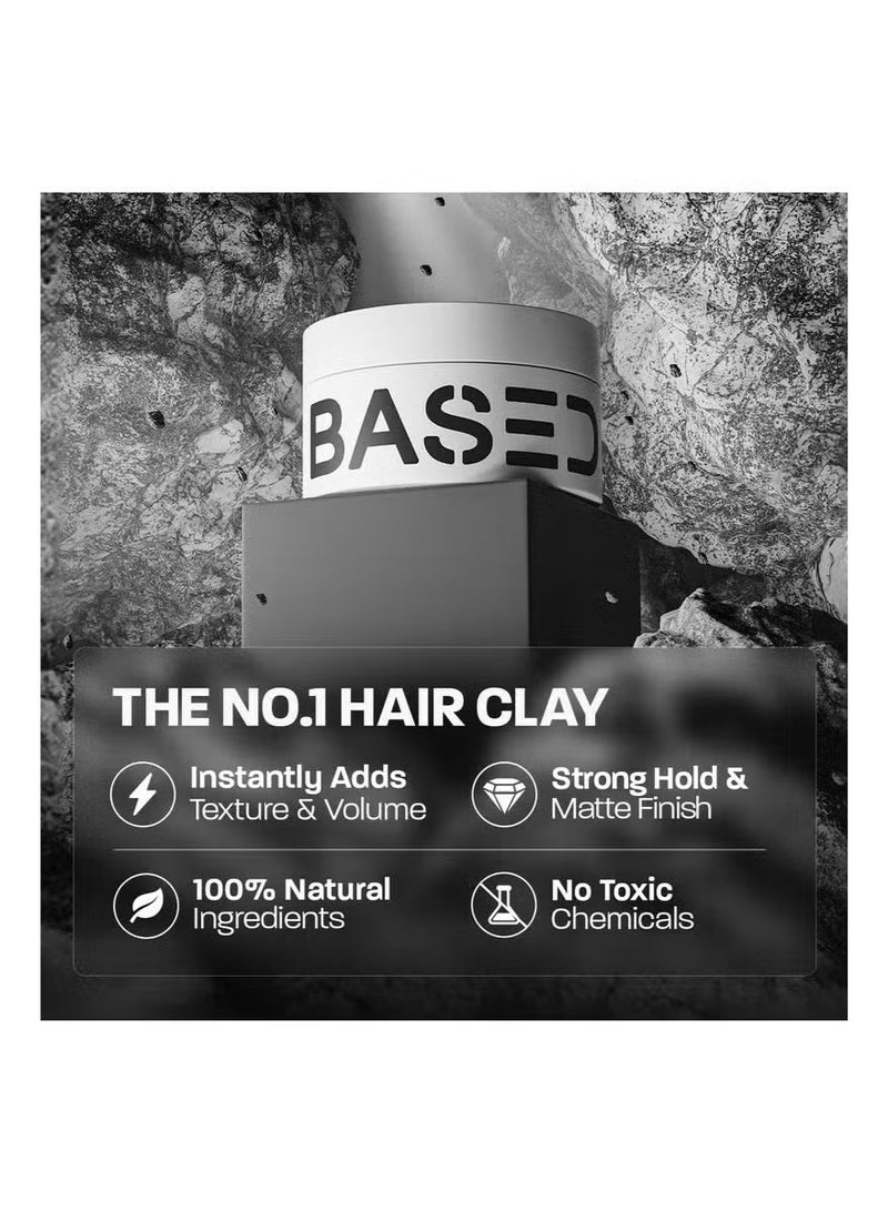 Based Hair Clay for Men, Premium Hair Clay with Strong Hold, Texturizing Finish, & Zero Shine, Styling Clay for Medium, Thick, Straight, or Wavy Hair, Santal Sandalwood Fragrance (3oz Pack of 1) - Image 2