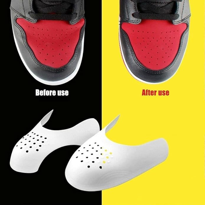 SITANSH Shoe Protectors for Air Force Anti-Wrinkle Shoes Protectors for Men's Soft Material Sneaker Guard Shoes Protector No Creases shoes for protection safety Guard (White - 4 Pair) - Image 3